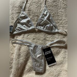 Midnight Ballerina Silver Holographic Bikini Set
